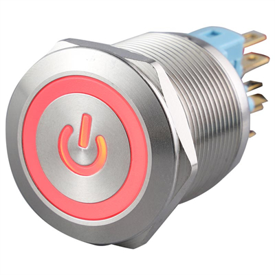 22MM金屬開關(guān)帶電源符號